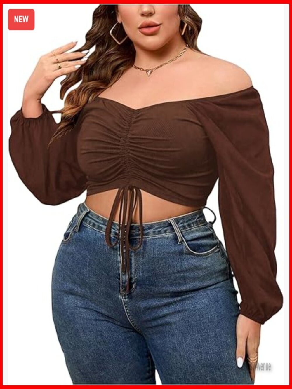 Off Shoulder Bishop Long Sleeve Crop Top Drawstring Ruched Blouse